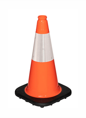 18" 3lb Work Area Traffic Cones Black Base